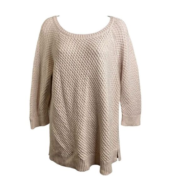 Talbots‎ Women's Off White Slouchy Textured Scoop Neck Lagenlook Sweater Size 1X - Picture 1 of 10